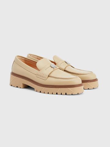 Férfi Tommy Hilfiger Bőr loafer Alkalmi Cipő Barna | HU 1449LIS